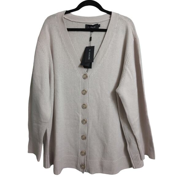 11 Honore Eliza Oversized Wool Cashmere Cardigan Winter White 3 (22-24) New - Picture 1 of 9